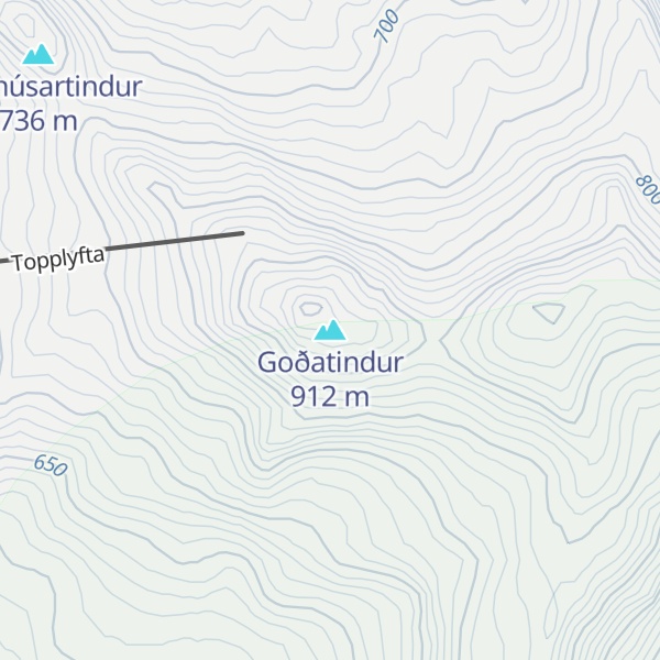 Map of Goðatindur