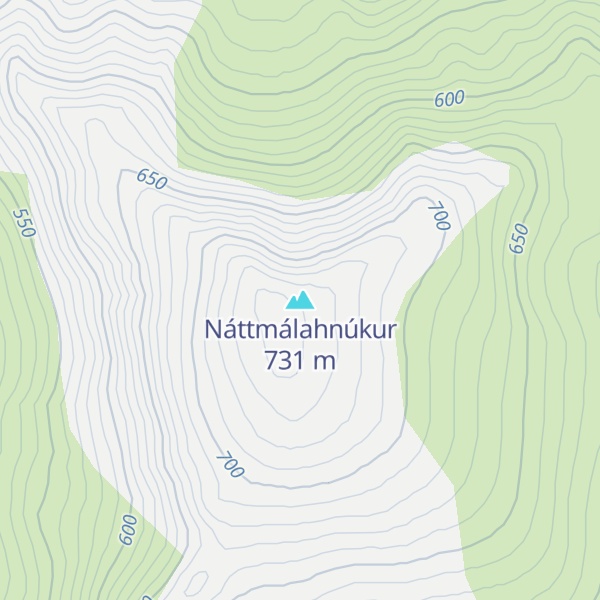 Map of Náttmálahnúkur