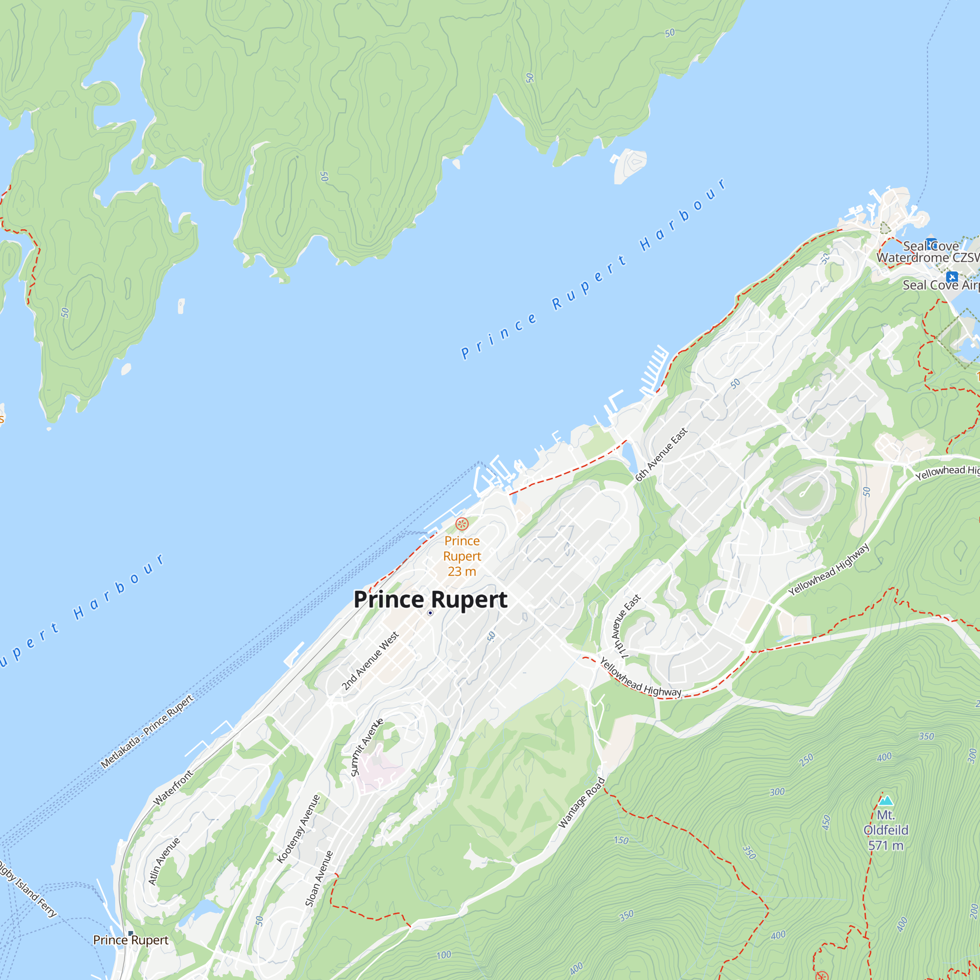 Prince Rupert Visitor Information Centre map