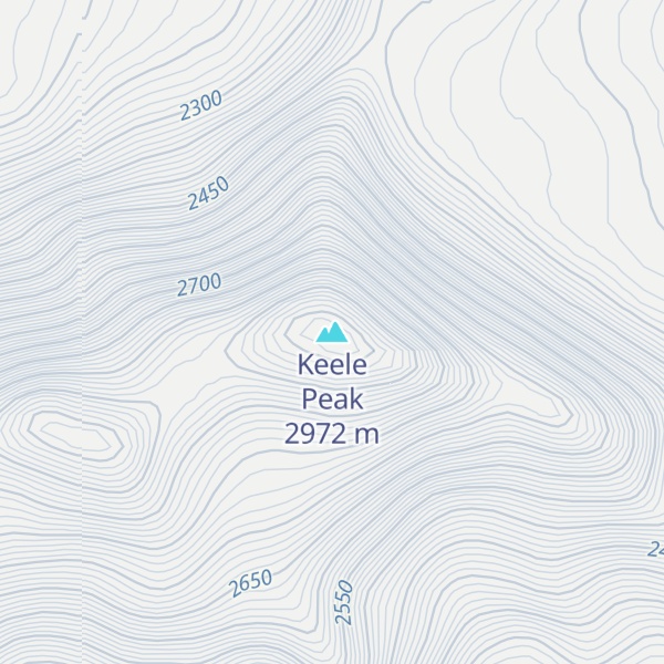 Map of Keele Peak