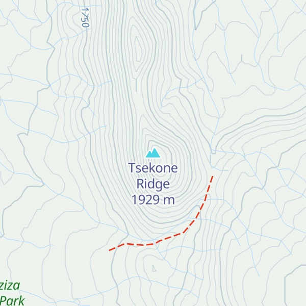 Map of Tsekone Ridge