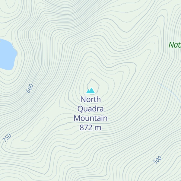 Map of North Quadra Mountain
