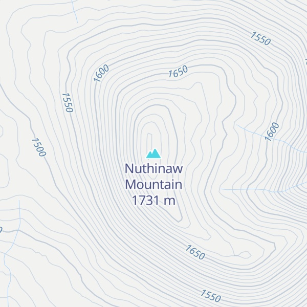 Map of Nuthinaw Mountain