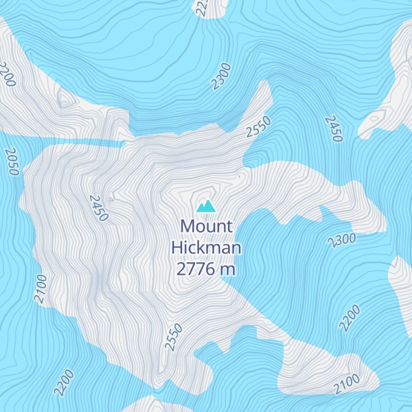 Map of Mount Hickman