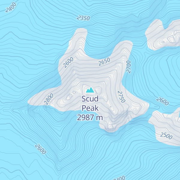Map of Scud Peak
