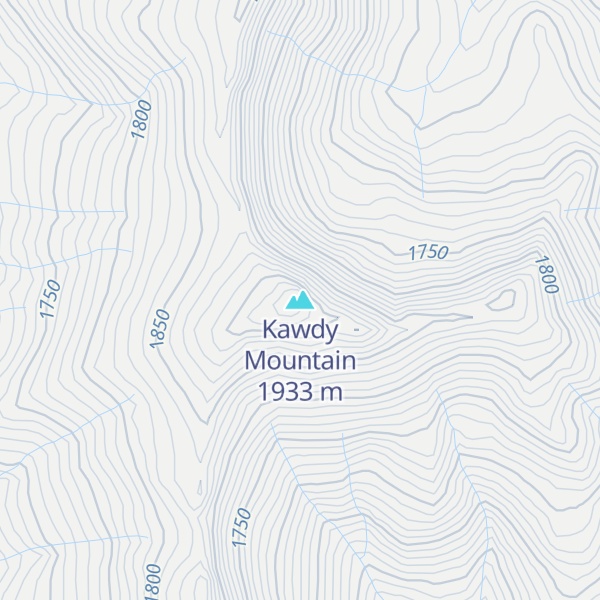 Map of Kawdy Mountain