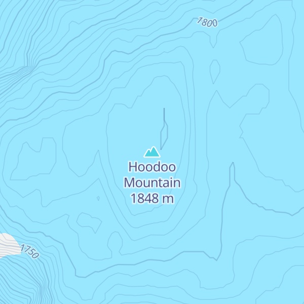 Map of Hoodoo Mountain