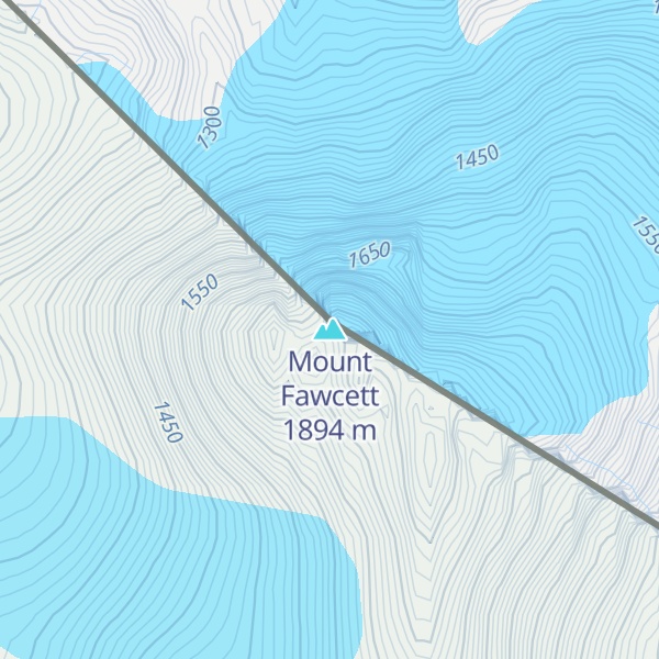 Map of Mount Fawcett