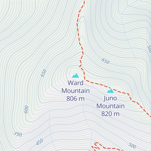 Map of Ward Mountain