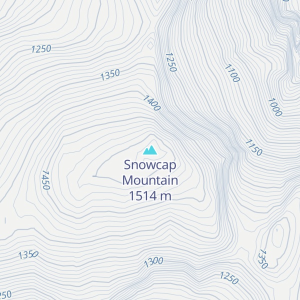 Map of Snowcap Mountain