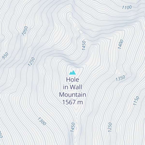 Map of Hole in Wall Mountain