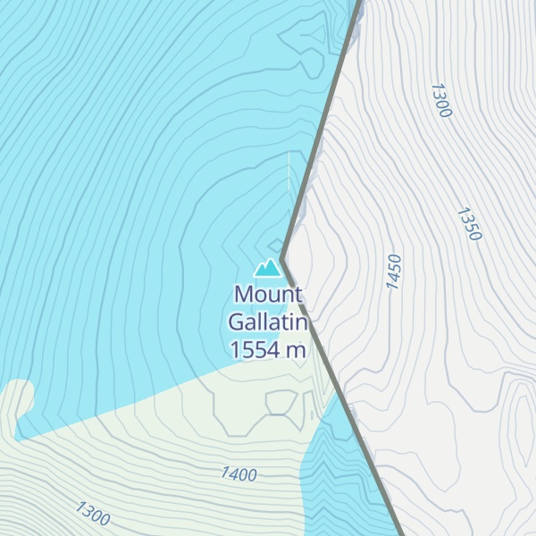 Map of Mount Gallatin