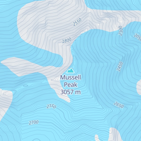 Map of Mussell Peak