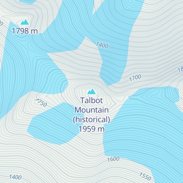 Map of Talbot Mountain (historical)