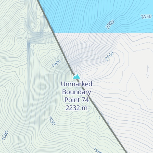 Map of Unmarked Boundary Point 74