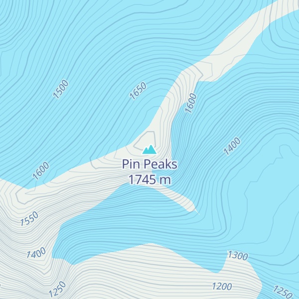 Map of Pin Peaks