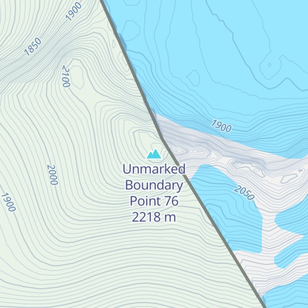 Map of Unmarked Boundary Point 76