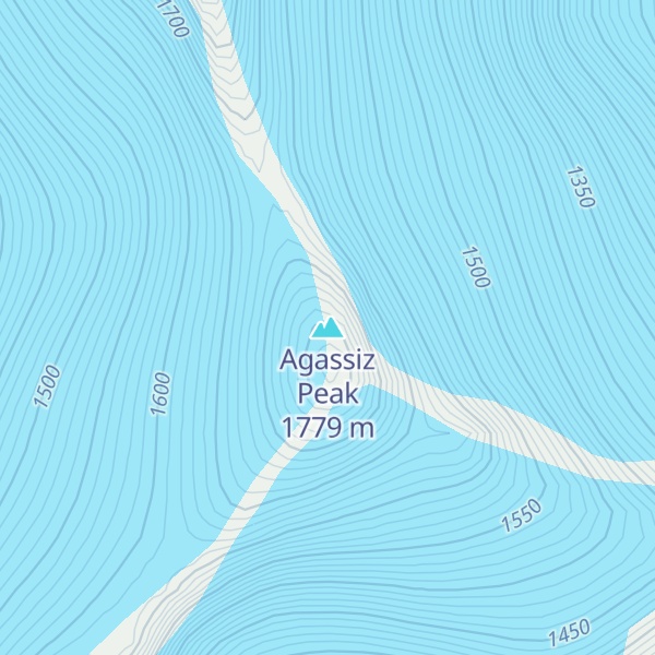 Map of Agassiz Peak