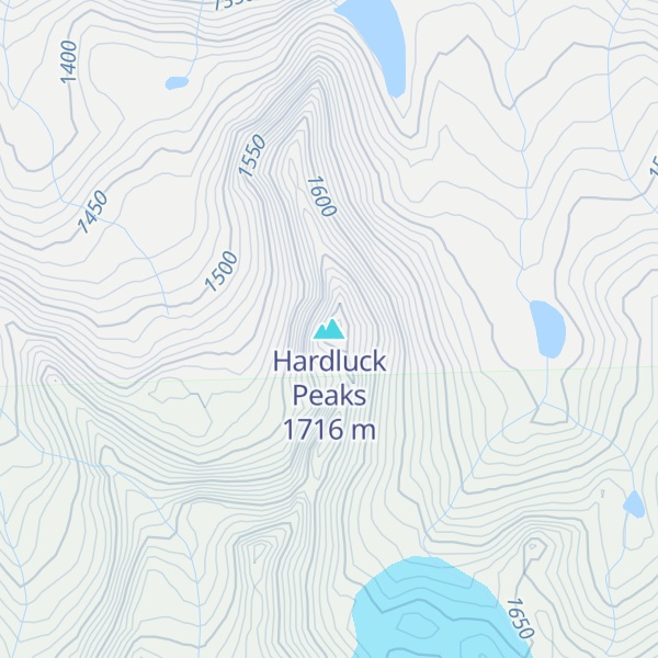 Map of Hardluck Peaks