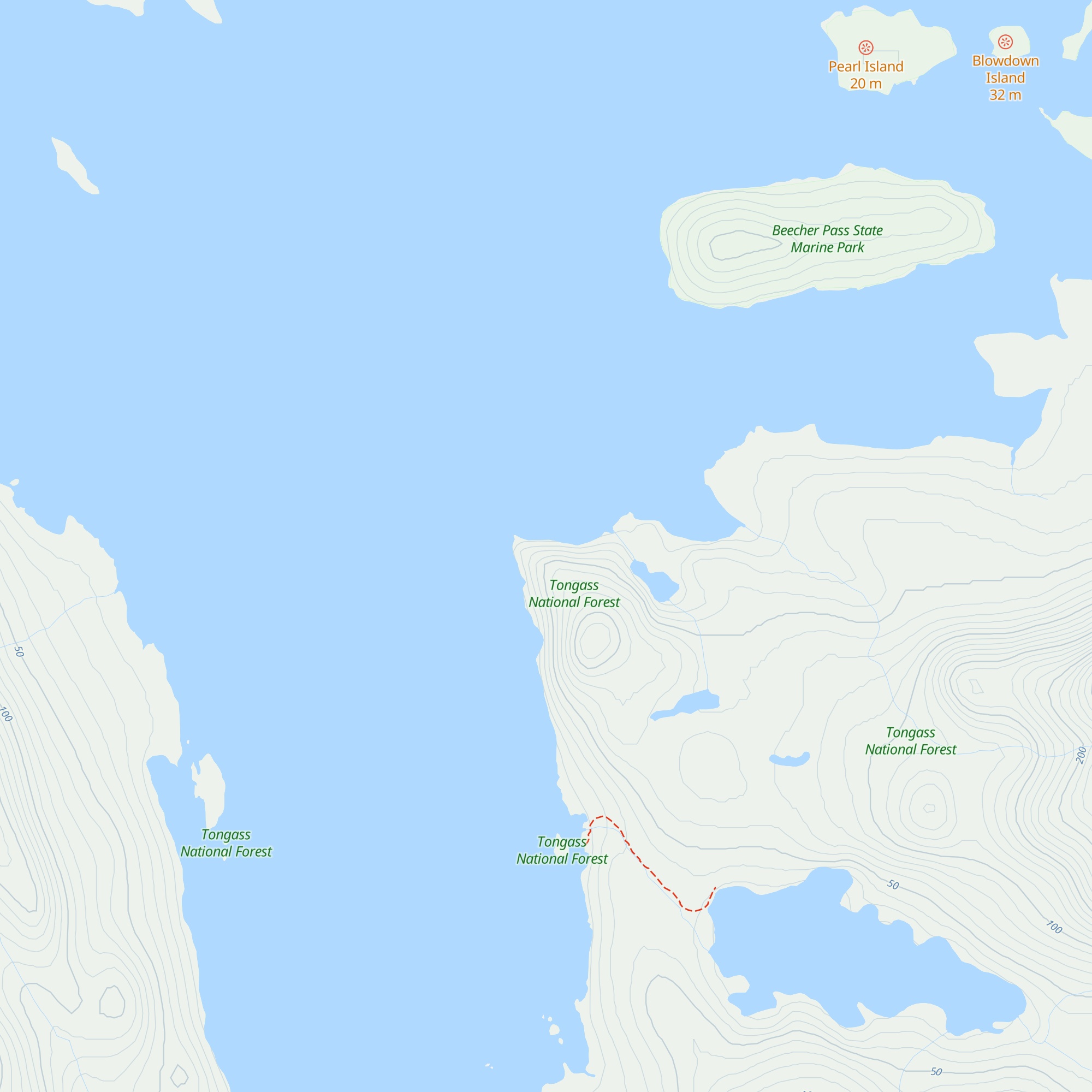 Beecher Pass Cabin map