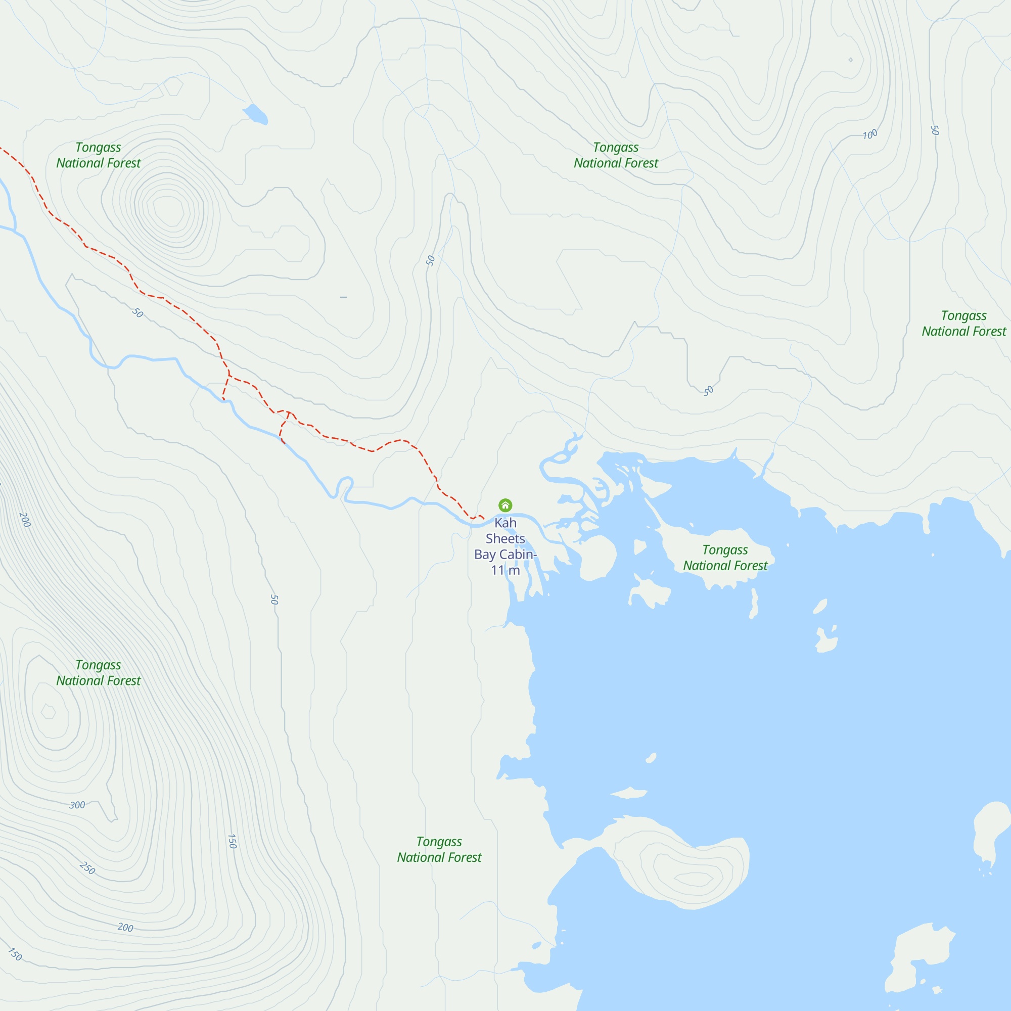 Kah Sheets Bay Cabin- map