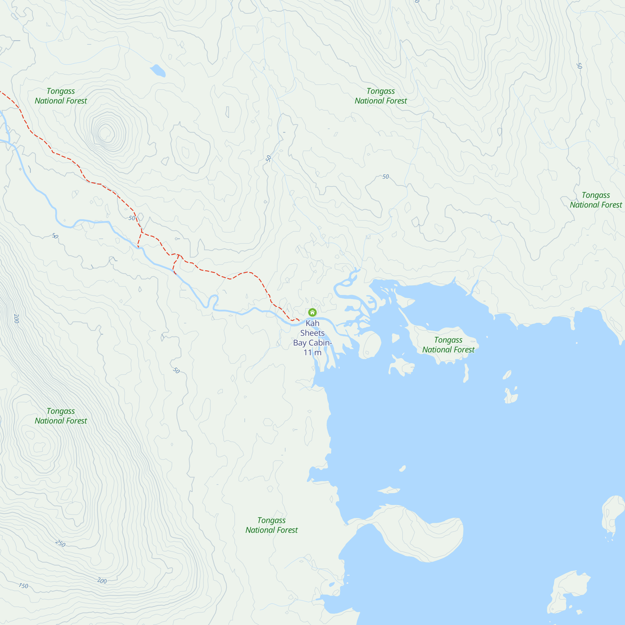 Kah Sheets Bay Cabin- map