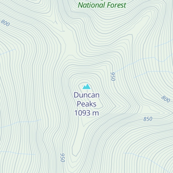 Map of Duncan Peaks