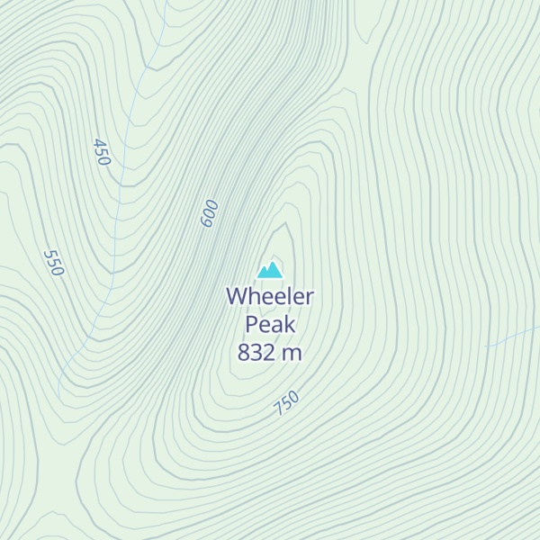 Map of Wheeler Peak