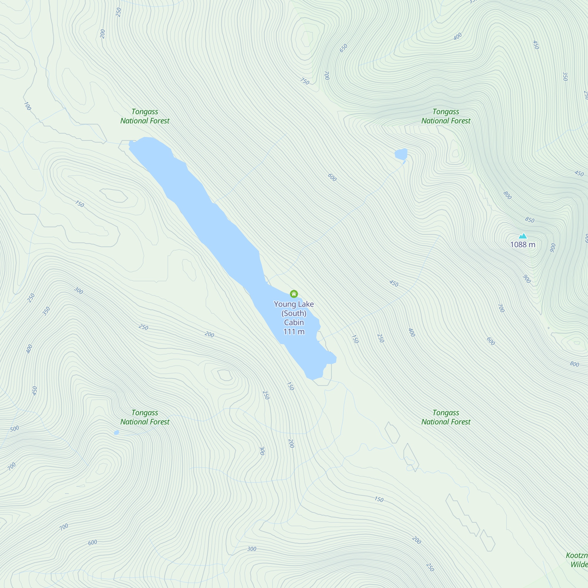 Young Lake (South) Cabin map