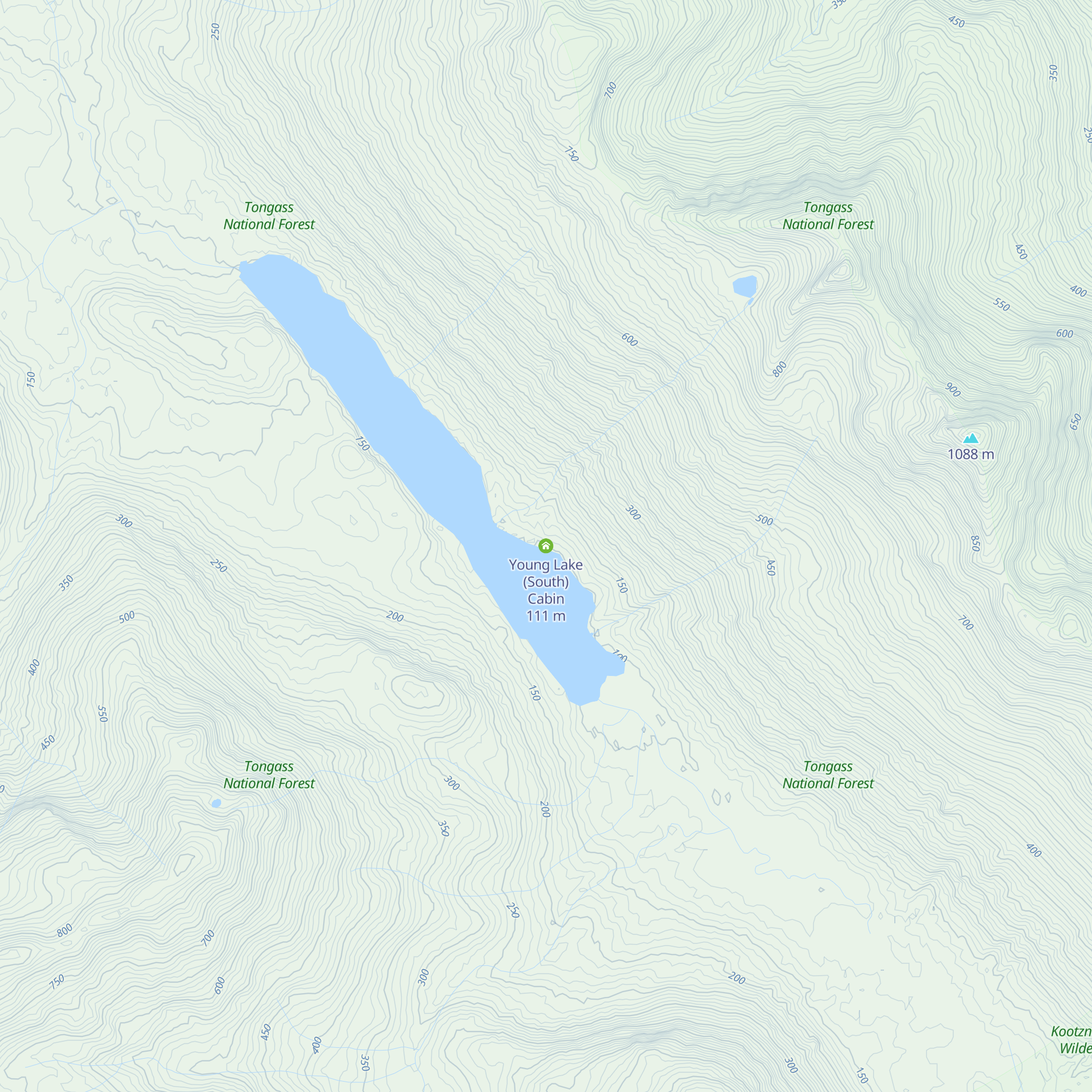 Young Lake (South) Cabin map