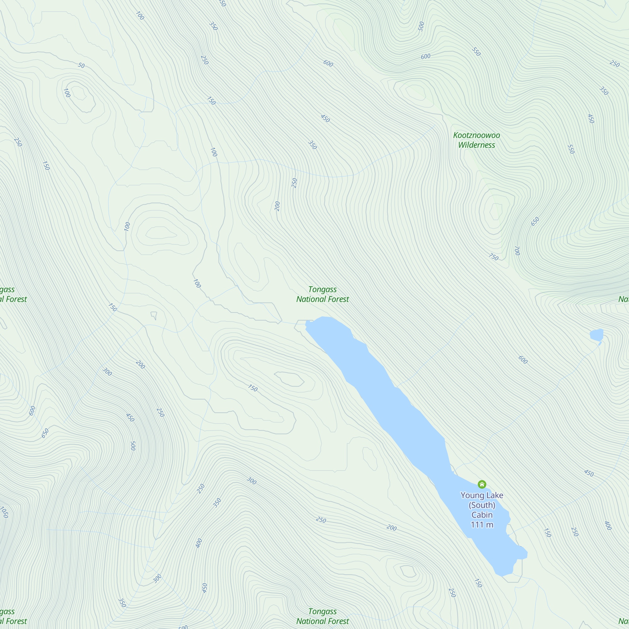 Young Lake (North) Cabin map