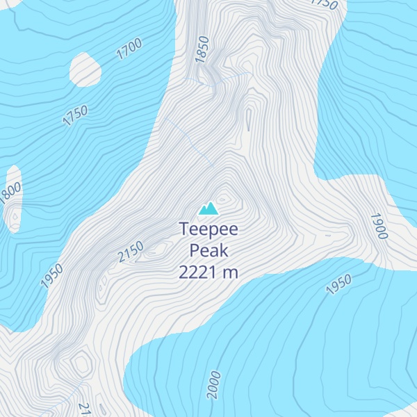 Map of Teepee Peak
