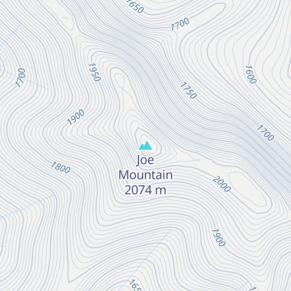 Map of Joe Mountain