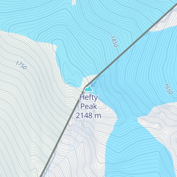 Map of Hefty Peak