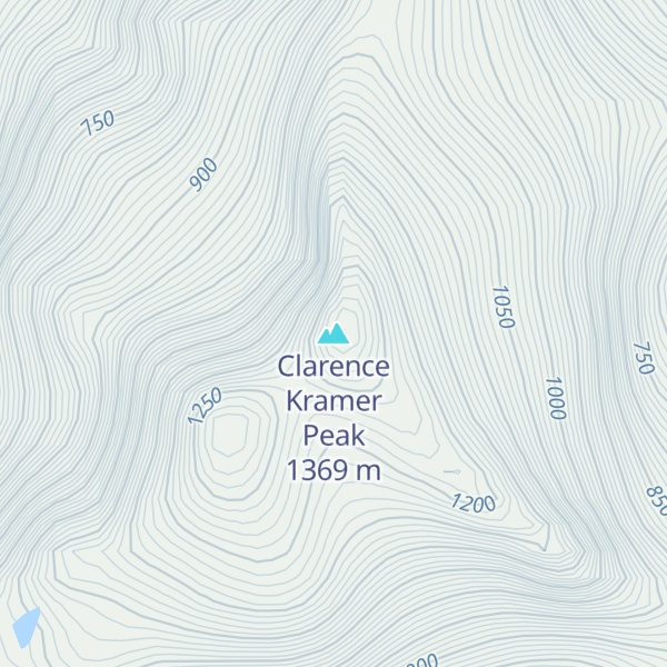 Map of Clarence Kramer Peak
