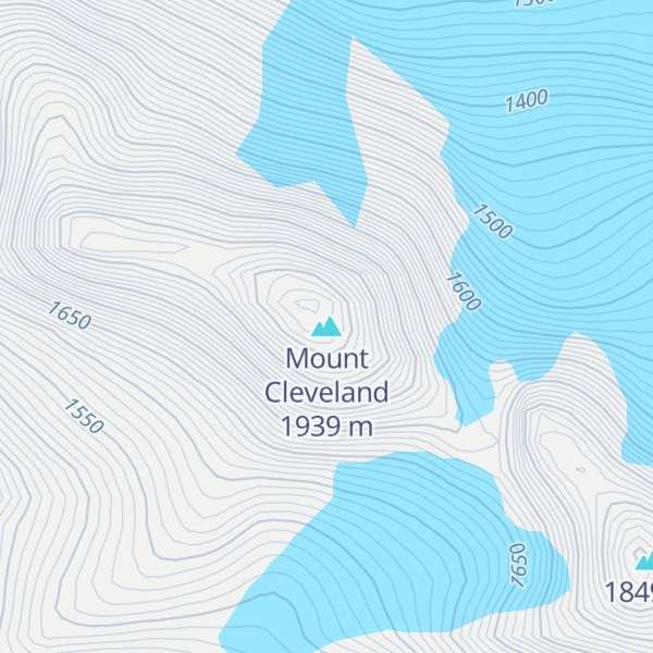 Map of Mount Cleveland