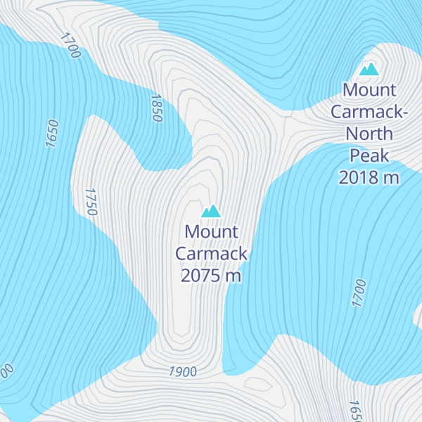 Map of Mount Carmack