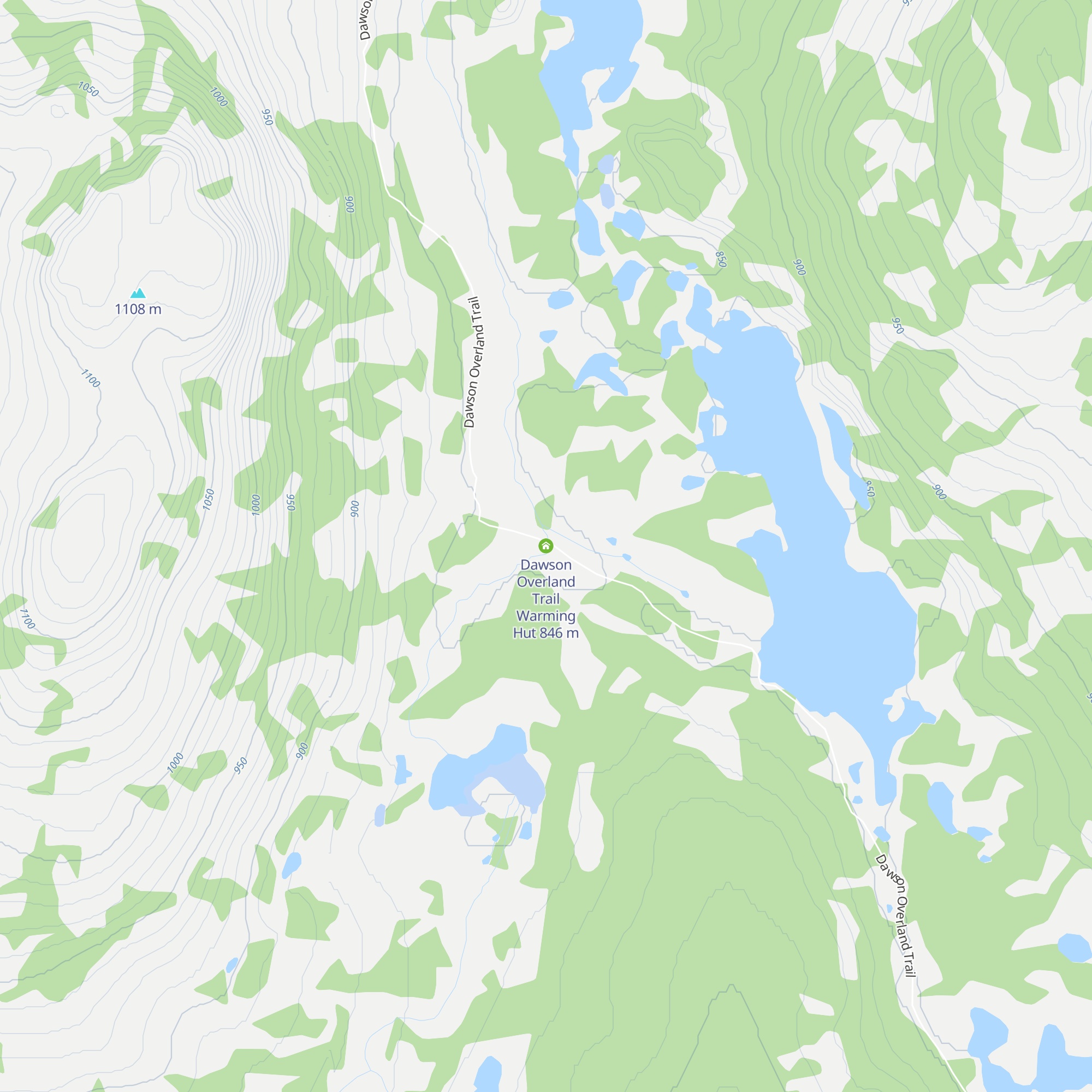 Dawson Overland Trail Warming Hut map