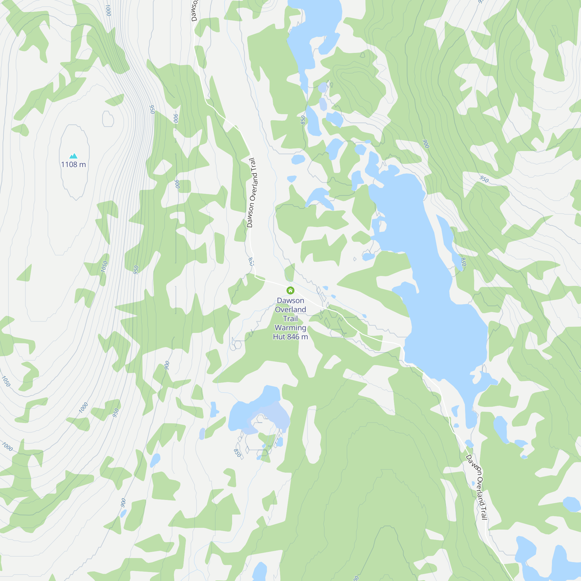Dawson Overland Trail Warming Hut map