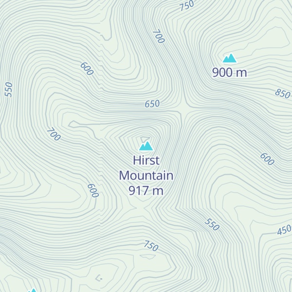 Map of Hirst Mountain