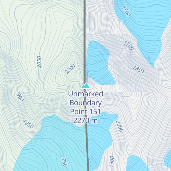 Map of Unmarked Boundary Point 151