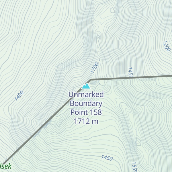 Map of Unmarked Boundary Point 158