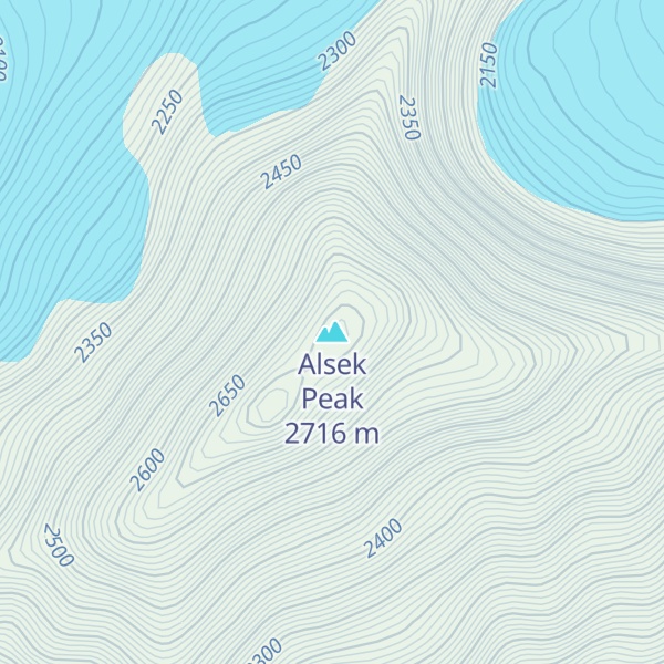 Map of Alsek Peak