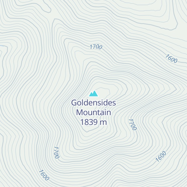 Map of Goldensides Mountain