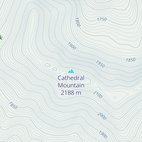 Map of Cathedral Mountain