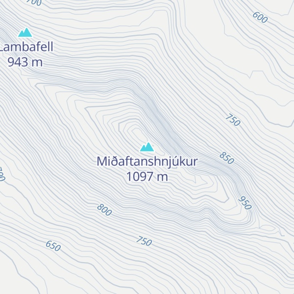 Map of Miðaftanshnjúkur
