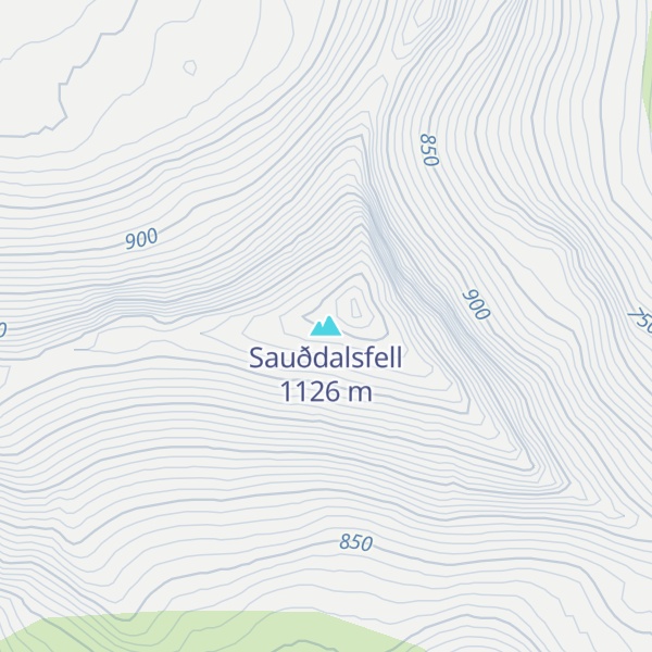 Map of Sauðdalsfell