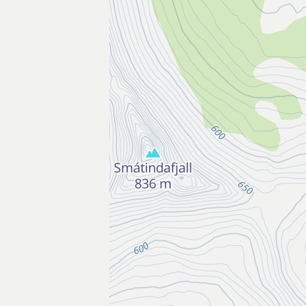 Map of Smátindafjall