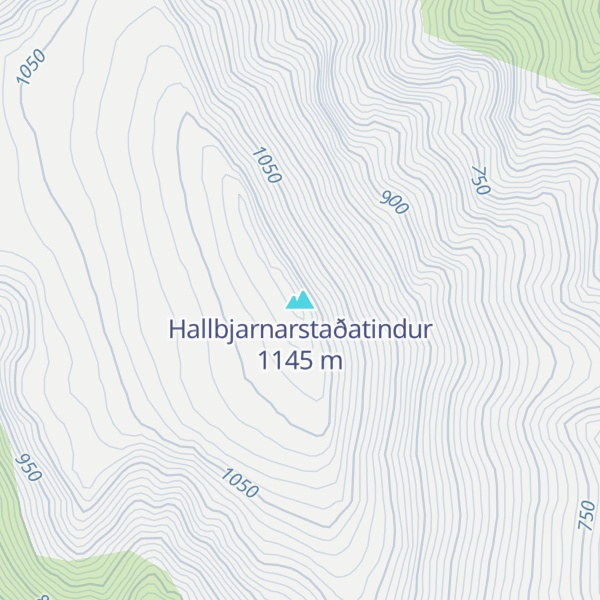 Map of Hallbjarnarstaðatindur