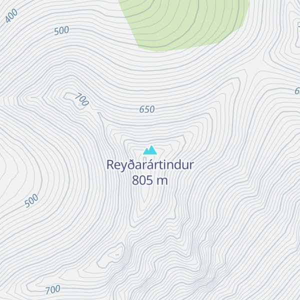 Map of Reyðarártindur
